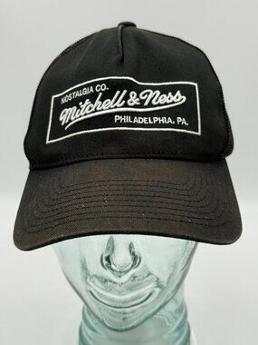 Mitchell & Ness Philadelphia PA Hat Snapback Mesh Trucker Cap One Size Black